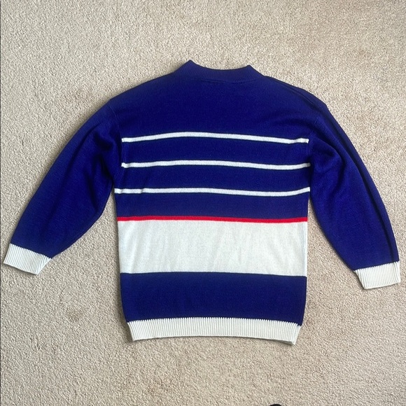 Breeze Blue and White Crewneck Sweater - Picture 3 of 3